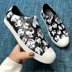 Native x Disney Mickey Mouse Slip On Shoes in Black White
